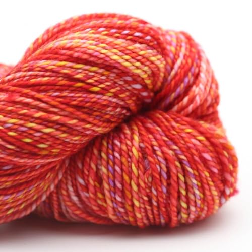 Manos del Uruguay Marla Handgefärbte Wolle aus Merinowolle, 100g Strang ca. 200m Nadelstärke 3,5 bis 4,5 mm (K100 chili) von Manos del Uruguay