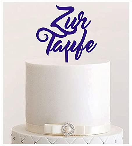 Manschin-Laserdesign Cake Topper Acryl/Holz Zur Taufe heilige Taufe, Topper, Caketopper, Einstecker, Stecker, Torte, Kuchen, Tortenstecker (Violett) von Manschin-Laserdesign