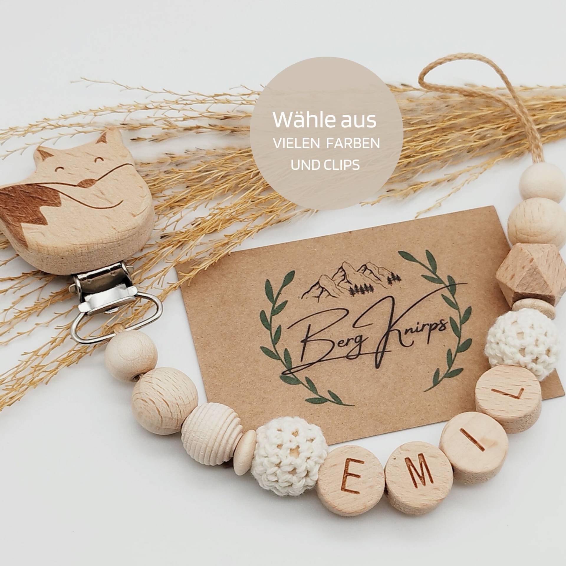 Schnullerkette Mit Namen Personalisiert Jungen Mädchen | Babygeschenk Zur Geburt von ManufakturBergKnirps