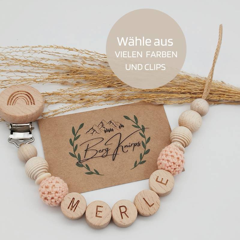 Schnullerkette Mit Namen Personalisiert Jungen Mädchen | Babygeschenk Zur Geburt von ManufakturBergKnirps