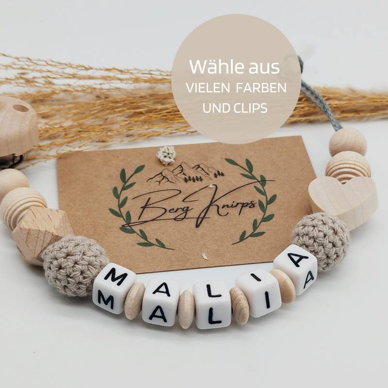 Schnullerkette Mit Namen Personalisiert Jungen Mädchen | Babygeschenk Zur Geburt von ManufakturBergKnirps