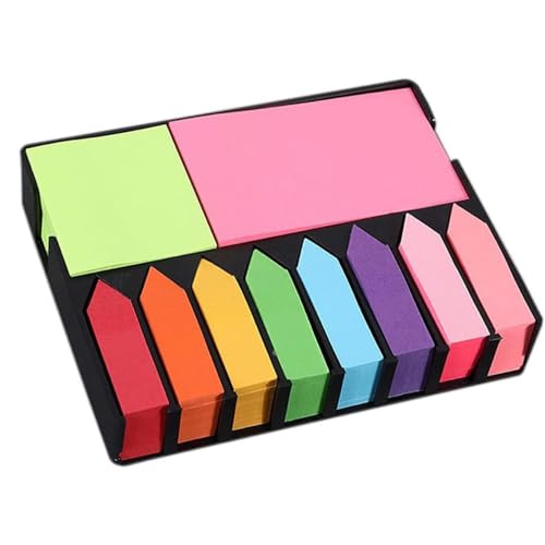 2000 Stücke Haftnotizen Tabs, Selbstklebende Haftnotizen, Bunte Klebezettel, Page Marker Sticky Notes Set Mit PU-Verpackungs Box für Büro, Schule oder Arbeit von MaoNativey