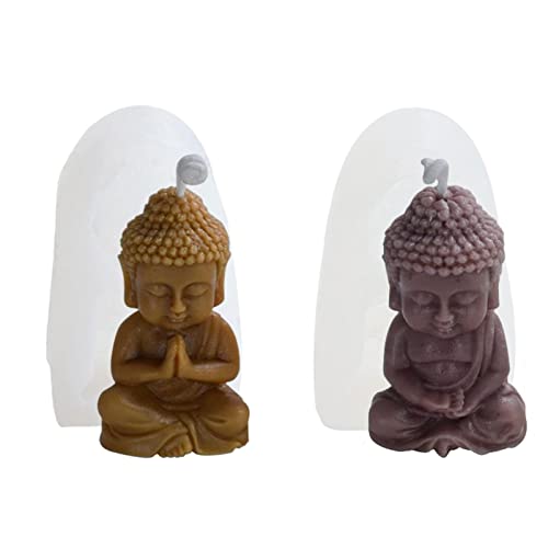 Maodom Silikonform Buddha 3D,Buddha Statue Kerzenformen Gießform, Kleine Tathagata Buddha Silikon Kerzenform, Für Handwerk Handgemacht von Maodom