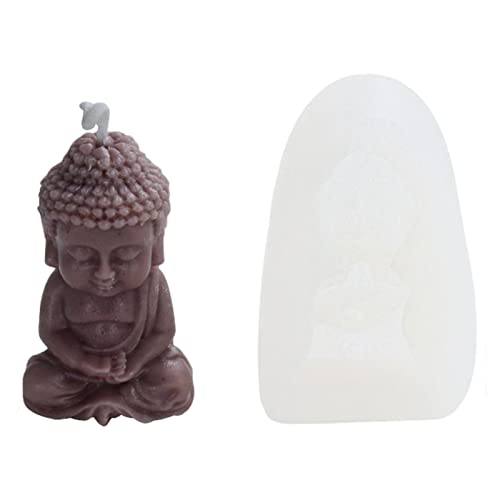 Maodom Silikonform Buddha 3D,Buddha Statue Kerzenformen Gießform, Kleine Tathagata Buddha Silikon Kerzenform, Für Handwerk Handgemacht von Maodom