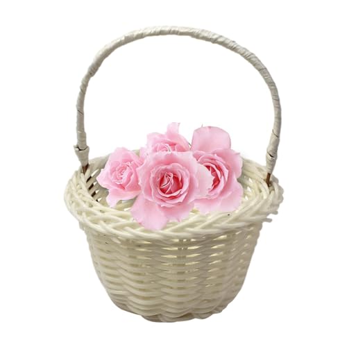 Maodom Webkörbe,Hochzeits Blumenkorb,Körbe Für Blumenmädchen,Geflochtene Blumen Handkörbe Handgeflochtener Blumenkorb Blumenkinder Blumen Streukorb Streuen von Maodom