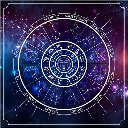 Maouira Quadratisches Flanell Tarot Altar Tuch Brettspiel Pad Astrologische Orakel Pad Tischdecke Kartenmatte Wahrsagerei Tischdecke Wahrsagerei Tischmatte Tarot Kartentuch Für Lesungen von Maouira