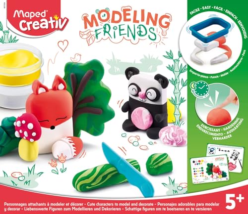 Maped CREATIV - Modellier-Set mit lufthärtender Modelliermasse MODELING FRIENDS - Cute: Fuchs & Panda, Mehrfarbig von Maped CREATIV