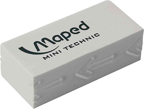 MAPED Mini Technic 300 Radiergummi aus Kunststoff, Weiß, 36 Stück von Maped