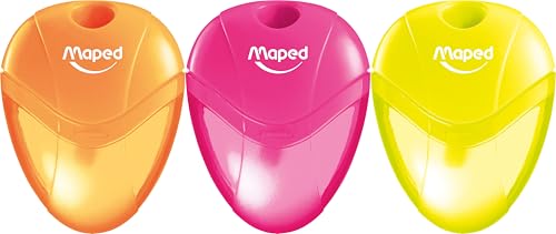 Maped - Anspitzer I-GLOO NEON, Auffangdose, für dünne Stifte - zufällige Farbauswahl von Maped