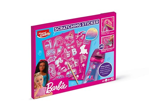 Maped CREATIV - Kratzbilder-Sticker SCRATCH ART - BARBIE - Kratzsticker für Kinder - 70 Barbie-Sticker mit Holografie-Effekt - ab 5 Jahren von Maped