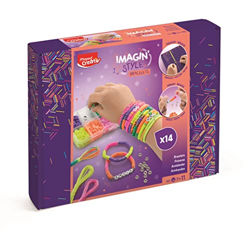 Maped CREATIV– Schmuck-Bastel-Set IMAGINE'STYLE NEON - zur Herstellung von Armbänder mit verschiedenen Techniken - in trendigen Neon-Farben, bunt von Maped