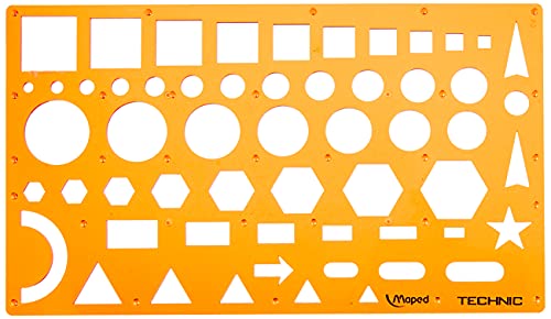 Maped 922410 Zeichenschablone Normographe Technic, orange von Maped