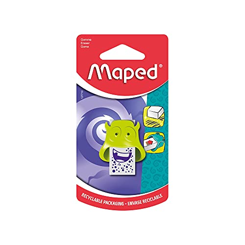 Maped - Radierer MONSTER - verschiedene Designs, farbig sortiert, 1 Stück (1er Pack) von Maped