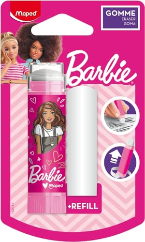 Maped - Radierstift BARBIE inkl. Nachfüllradierer - mit trendigem BARBIE Motiv bedruckt von Maped