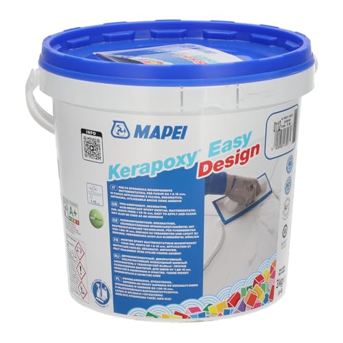 Mapei Kerapoxy Easy Design 3kg 700 lichtdurchlässig - Zweikomponentiger Klebstoff und dekorativer Fugenmörtel aus Epoxidharz für keramische Fliesen, Glasmosaiken und Natursteine in Gold von Mapei