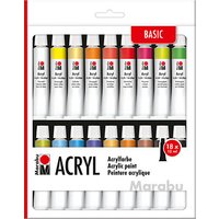 18 Marabu Basic Acrylfarben farbsortiert 18 x 12,0 ml von Marabu