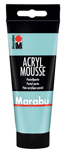 Marabu 12050050091 - Acryl Mousse karibik 100 ml, leichte Pastell - Acrylpaste auf Wasserbasis, luftige Konsistenz, zum Auftrag mit Malmesser und Pinsel auf Keilrahmen, Holz, Papier und Metall von Marabu