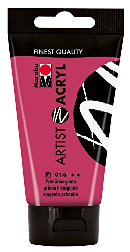 Marabu 12200002914 - Artist Acryl primärmagenta 75 ml, feine Acrylfarbe in Künstlerqualität, auf Wasserbasis, pastose Konsistenz, hoch pigmentiert, sehr gute Brillanz und Deckkraft von Marabu