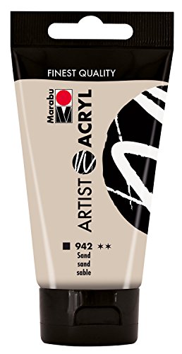 Marabu 12200002942 - Artist Acryl sand 75 ml, feine Acrylfarbe in Künstlerqualität, auf Wasserbasis, pastose Konsistenz, hoch pigmentiert, sehr gute Brillanz und Deckkraft von Marabu