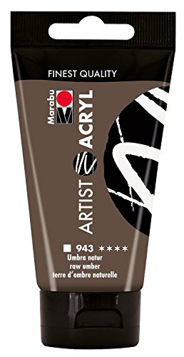 Marabu 12200002943 - Artist Acryl umbra natur 75 ml, feine Acrylfarbe in Künstlerqualität, auf Wasserbasis, pastose Konsistenz, hoch pigmentiert, sehr gute Brillanz und Deckkraft von Marabu