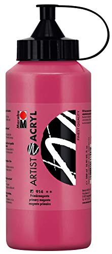 Marabu 12200075914 - Artist Acryl, Primärmagenta 500 ml, feine Acrylfarbe in Künstlerqualität, auf Wasserbasis, pastose Konsistenz, hoch pigmentiert, sehr gute Brillanz und Deckkraft von Marabu