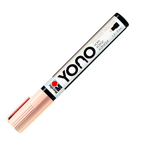 Marabu 12400103029 - YONO Marker, Rosé Beige 029, vielseitiger Acrylstift mit japanischer Rundspitze 1,5 - 3 mm, wasserbasiert, lichtecht und wasserfest, für nahezu alle Untergründe von Marabu