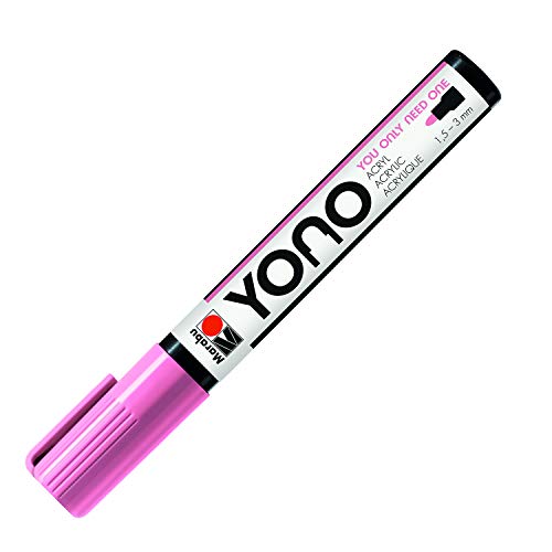 Marabu 12400103033 - YONO Marker, Rosa 033, vielseitiger Acrylstift mit japanischer Rundspitze 1,5 - 3 mm, wasserbasiert, lichtecht und wasserfest, für nahezu alle Untergründe von Marabu