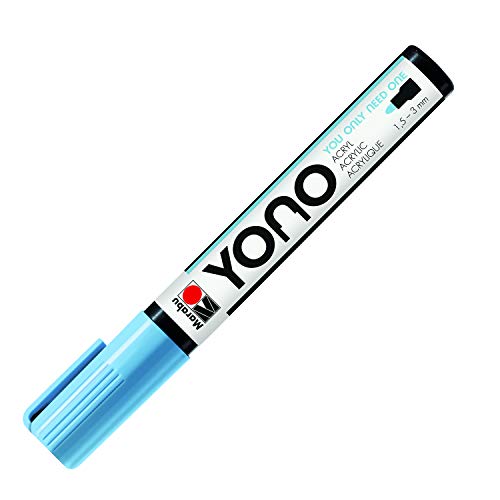 Marabu 12400103255 - YONO Marker, Aquamarin 255, vielseitiger Acrylstift mit japanischer Rundspitze 1,5 - 3 mm, wasserbasiert, lichtecht und wasserfest, für nahezu alle Untergründe von Marabu