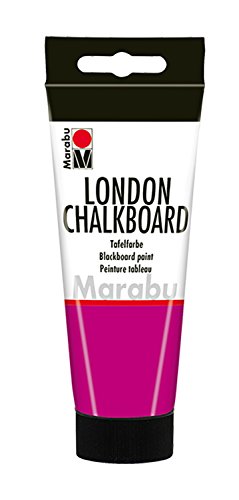 Marabu 12680050131 - Tafelfarbe, London Chalkboard himbeere 100 ml, Wasserbasis, speichelecht, sehr gut deckend, schnell trocknend, nach Trocknen m. Kreide beschreibbar und mit Wasser abwischbar von Marabu