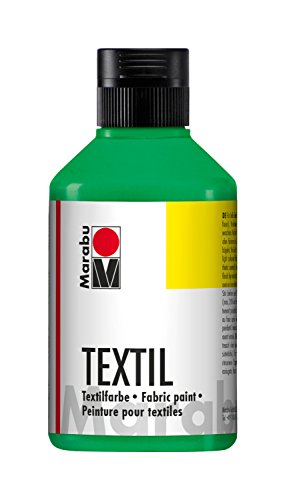 Marabu 17160013062 - Textil Stoffmalfarbe für helle Stoffe, Hellgrün 250 ml, Druckfarbe auf Wasserbasis, waschbeständig bis 60°C, Fixierung durch Bügeln o. Backofen von Marabu