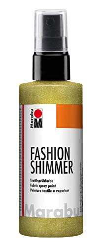 Marabu 17180050520 - Fashion Shimmer zitron 100 ml, Textilsprühfarbe auf Wasserbasis, für dunkle Textilien und Stoffe, einfache Fixierung, waschbeständig bis 40°C, geeignet zum Schablonieren von Marabu