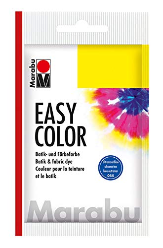 Marabu 17350022055 - Easy Color ultramarin dunkel, 25 g Batik- und Handfärbefarbe für Baumwolle, Leinen, Seide und Mischgewebe, handwaschbar bis 30°C, sehr gute Lichtechtheit, nicht kochecht von Marabu