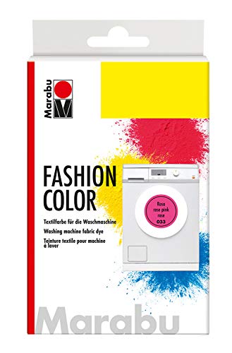Marabu 17400023033 - Fashion Color rosa, Textilfarbe zum Färben in der Waschmaschine, kochecht, für Baumwolle, Leinen und Mischgewebe, 30 g Farbstoff und 60 g Reaktionsmittel von Marabu