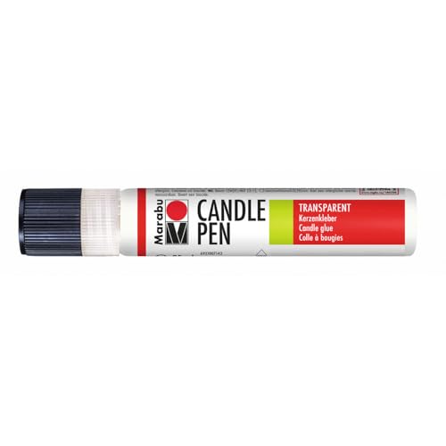 Marabu 18050009880 - Candle Pen Farblos, Wachskleber, wieder ablösbar, zum Aufbringen selbst hergestellter Wachsbilder auf Kerzen, 25 ml von Marabu