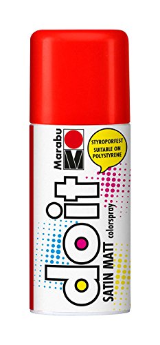 Marabu 21070006006 - Do it Satin Matt zinnoberrot, Colorspray auf Acrylbasis, styroporfest, schnell trocknend, sehr gute Deckkraft, wetterfest, für große und kleine Bastelarbeiten, 150 ml Sprühdose von Marabu