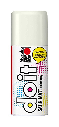 Marabu 21070006070 - Do it Satin Matt weiß, Colorspray auf Acrylbasis, styroporfest, schnell trocknend, sehr gute Deckkraft, wetterfest, für große und kleine Bastelarbeiten, 150 ml Sprühdose von Marabu