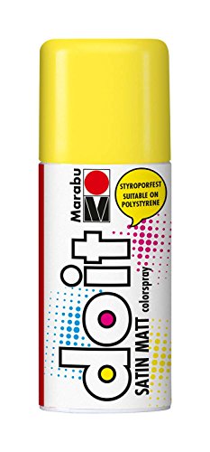 Marabu 21070006220 - Do it Satin Matt sonnengelb, Colorspray auf Acrylbasis, styroporfest, schnell trocknend, sehr gute Deckkraft, wetterfest, für große und kleine Bastelarbeiten, 150 ml Sprühdose von Marabu