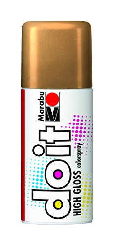 Marabu 21073006484 - Do it High Gloss hochglanz gold, Colorspray auf Kunstharzbasis, hochglänzende Chromoptik, sehr schnell trocknend, sehr gute Deckkraft, lichtecht, 150 ml Sprühdose von Marabu