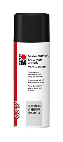 Marabu 23111018858 - Seidenmattlack, UV-beständiges Lackspray für seidenmatte Optik, für nahezu alle Oberflächen, styroporfest, lichtecht, schnell trocknend, wetterfest, 400 ml, transparent von Marabu