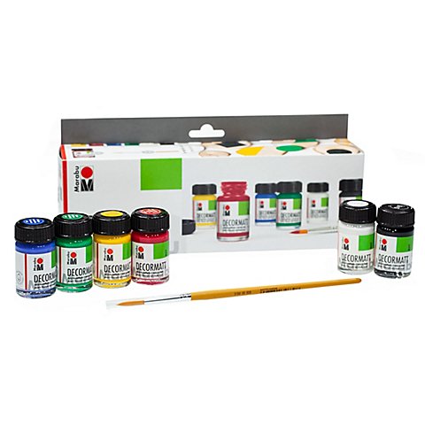 Marabu Decormatt, 6x 15 ml und Pinsel von Marabu