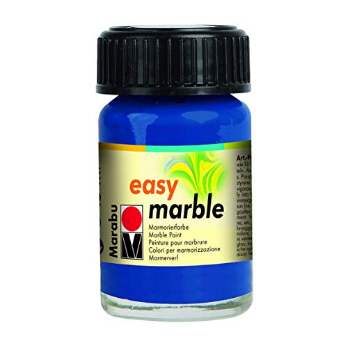 Marabu Easy Marmorglas, 15 ml, mit Tropfdeckel, Dunkles Ultramarin, Marmorfarbe, (Pack of 1), 15 von Marabu