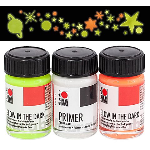 Marabu Glow in the Dark Set "Stars" 3x 15 ml von Marabu