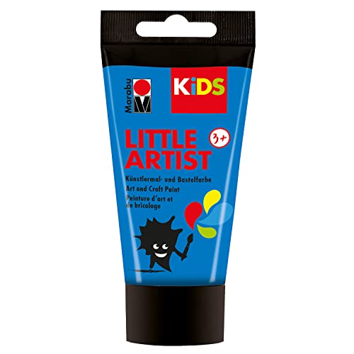 Marabu KiDS Little Artist 75 ml, Blau, Künstlermal- und Bastelfarbe für Kinder ab 3 Jahren, Kindermalfarbe auf Wasserbasis Made in Germany, vegan, glutenfrei, 03050002253 von Marabu