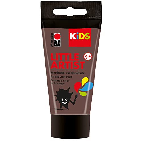 Marabu KiDS Little Artist 75 ml, Braun, Künstlermal- und Bastelfarbe für Kinder ab 3 Jahren, Kindermalfarbe auf Wasserbasis Made in Germany, vegan, glutenfrei, 03050002045 von Marabu