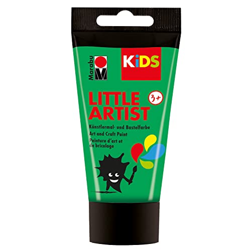 Marabu KiDS Little Artist 75 ml, Grün, Künstlermal- und Bastelfarbe für Kinder ab 3 Jahren, Kindermalfarbe auf Wasserbasis Made in Germany, vegan, glutenfrei, 03050002267 von Marabu