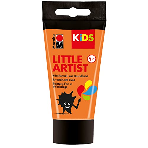 Marabu KiDS Little Artist 75 ml, Orange, Künstlermal- und Bastelfarbe für Kinder ab 3 Jahren, Kindermalfarbe auf Wasserbasis Made in Germany, vegan, glutenfrei, 03050002013 von Marabu