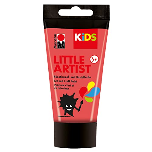 Marabu KiDS Little Artist 75 ml, Rot, Künstlermal- und Bastelfarbe für Kinder ab 3 Jahren, Kindermalfarbe auf Wasserbasis Made in Germany, vegan, glutenfrei, 03050002232 von Marabu