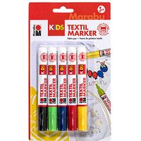 Marabu KiDS Textilmarker farbsortiert 3,0 mm, 5 St. von Marabu