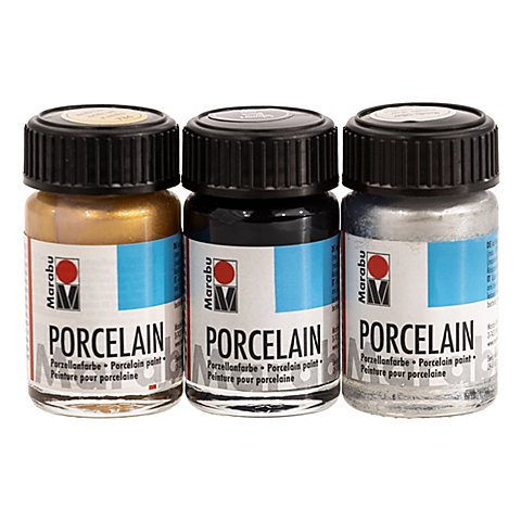 Marabu Porzellan- und Glasmalfarben "Metallic", 3x 15 ml von Marabu