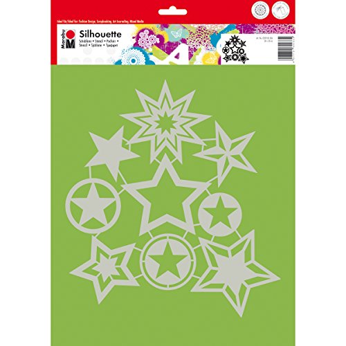 Marabu Silhouette Stencils 11.75"X11.75"-Star Collection von Marabu